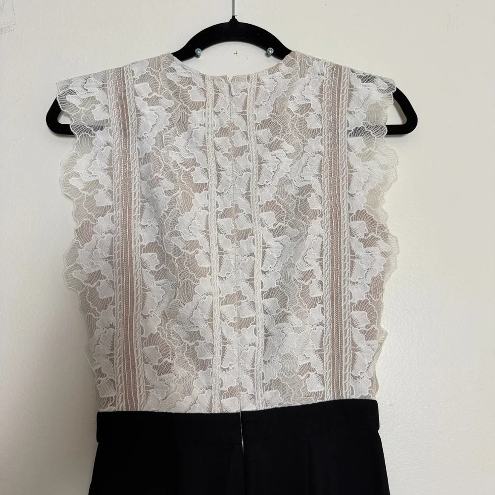Reiss Suzy Lace Top Detail Jumpsuit Women's Size 4‎ (XS) Crew Neck Sleeveless